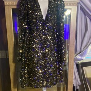 Double Crazy Plus Plunging Cocktail Dress